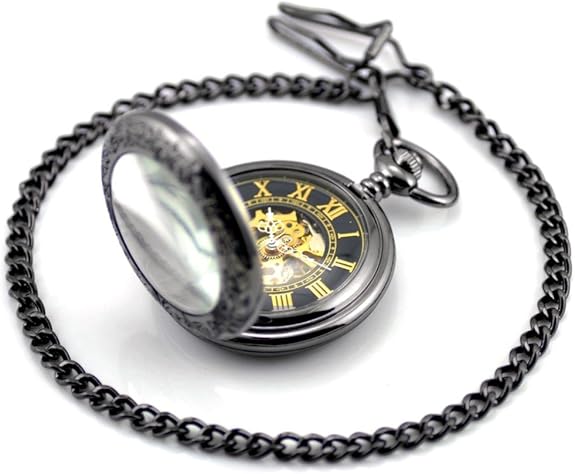 Montre à Gousset Onyx & Saphir Mécanique