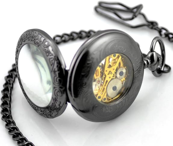 Montre à Gousset Onyx & Saphir Mécanique