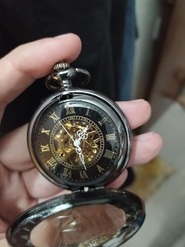 Montre à Gousset Onyx & Saphir Mécanique
