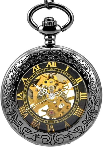 Montre à Gousset Onyx & Saphir Mécanique