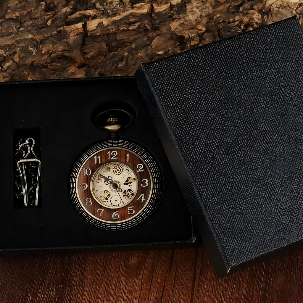 Montre Gousset Mécanique Squelette Vintage Pendentif Argenté Luxe