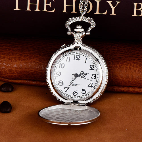 Montre à Gousset à quartz, Rétro Bouclier en or et argent