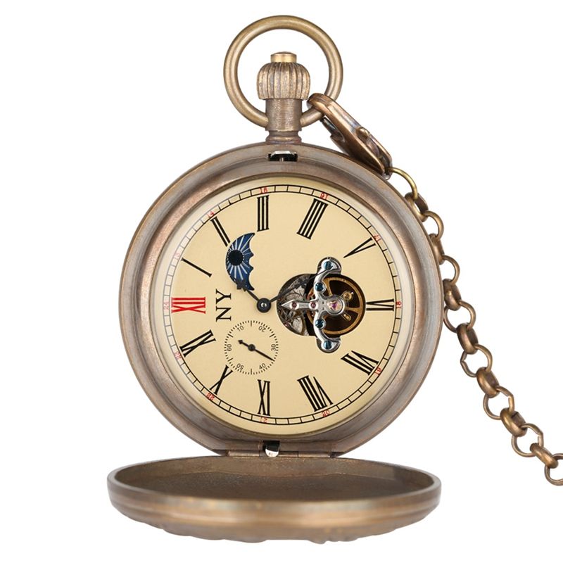 Montre Gousset Mécanique Tourbillon Aigle Double Tête Bronze Collection