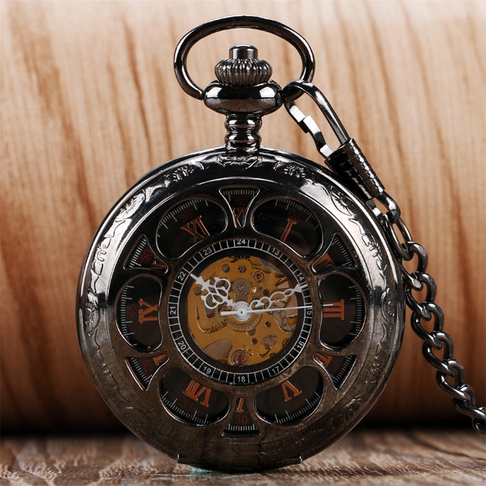 Montre à Gousset Mécanique Citrouille Florale