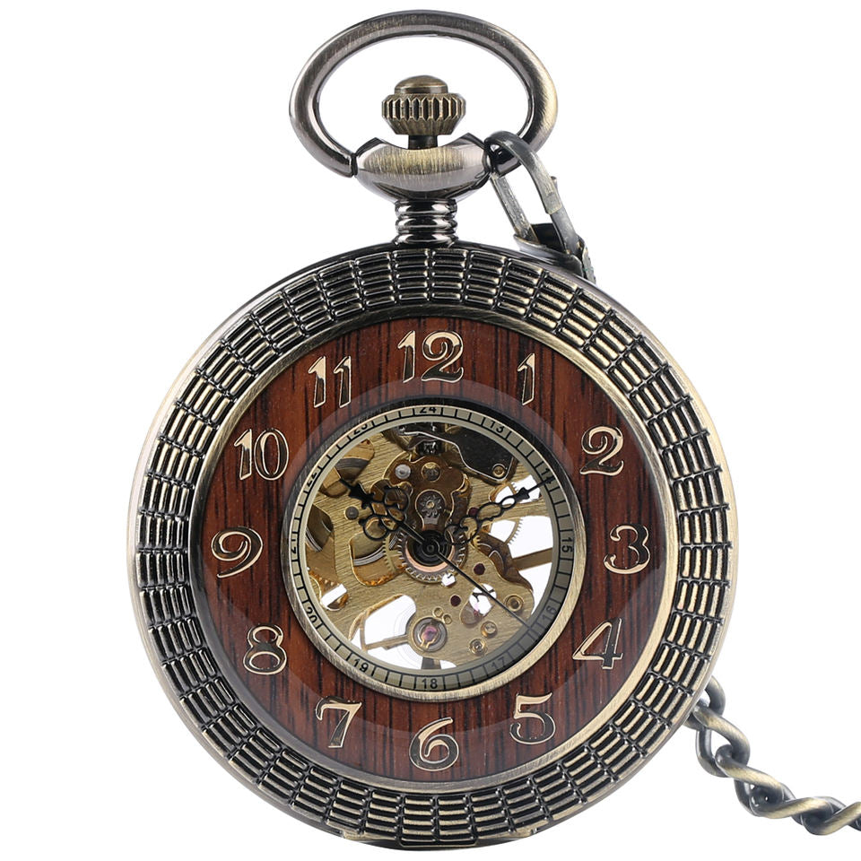 Montre Gousset Mécanique Squelette Vintage Pendentif Argenté Luxe