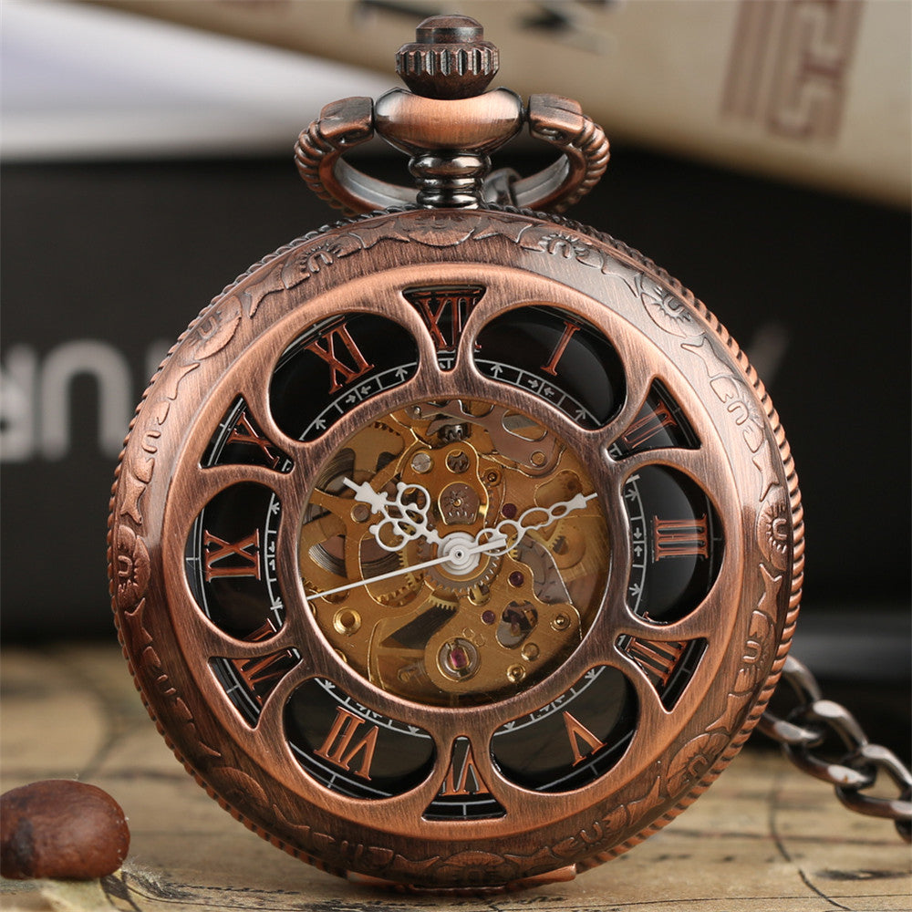 Montre à Gousset Mécanique Citrouille Florale