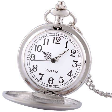 Montre à Gousset à quartz, Rétro Bouclier en or et argent