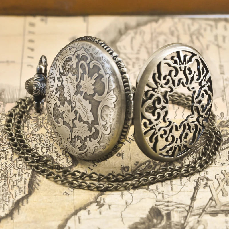 Montre à Gousset Florale Bronze ajouré
