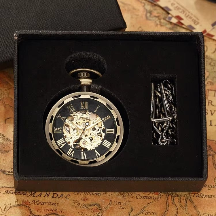 Montre Gousset Mécanique Impériale Steampunk Dorée Luxe