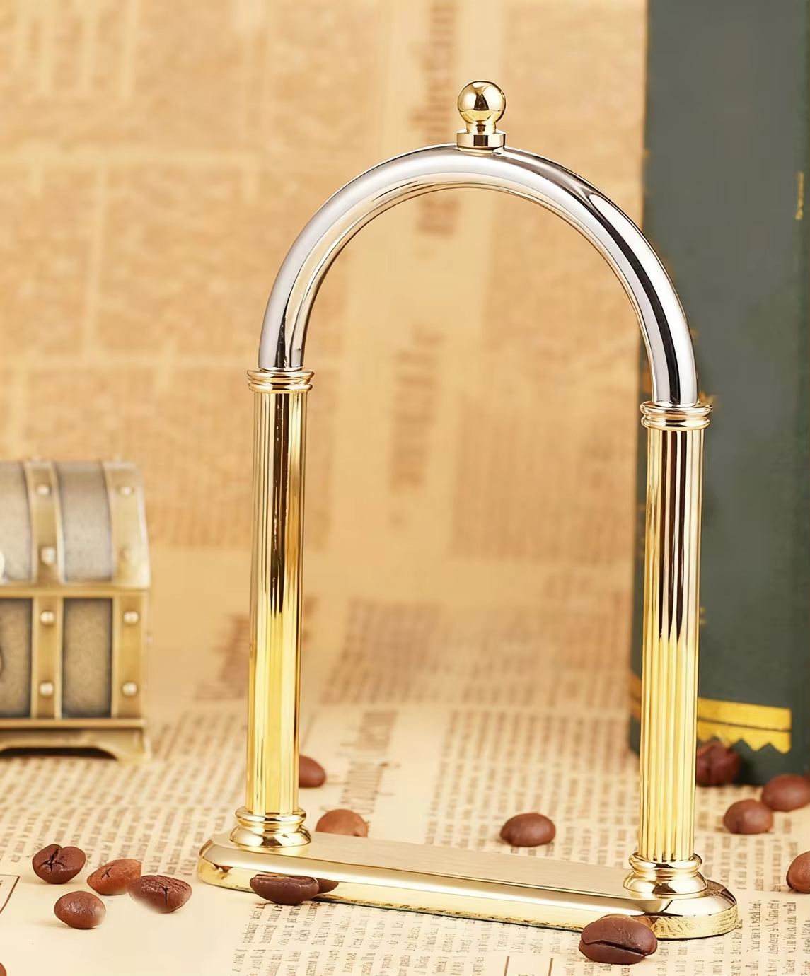 Présentoir Support Montre de Poche Acier Inoxydable Bronze