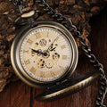Montre Gousset Mécanique Squelette Vintage Pendentif Argenté Luxe